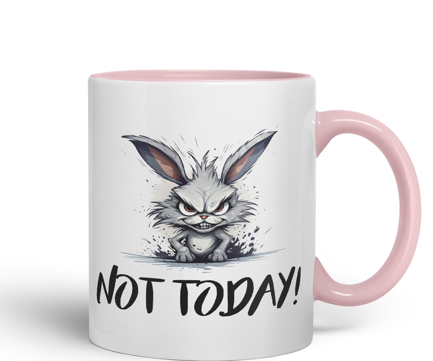 Not Today! Hunry Bunny Hare Joke sarkasm Sarcastic Ceramic Coloured Mug Cup for Tea Coffee Hot Brew 330ml 11Oz Gift