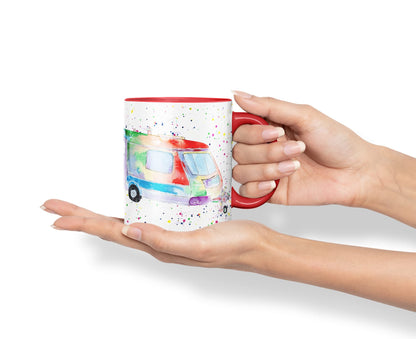Vixar Tourer Caravan Holiday Home Watercolour Art Coloured Mug Cup Gift Birthday Work Office Tea Coffee