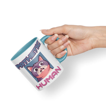 Pathetic Human Cats Cat Sarcastic Joke Ceramic Coloured Mug Cup for Tea Coffee Hot Brew 330ml 11Oz