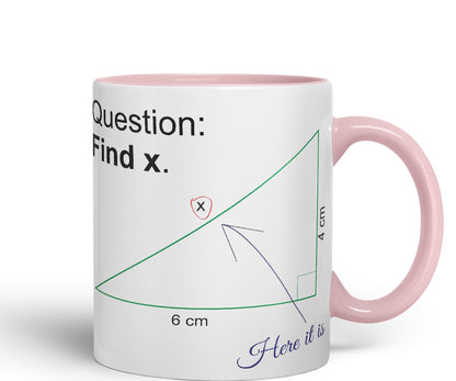 Vixar Find X Mug Cup Mathematics Maths Question Teacher Professor Student Ceramic Coloured Mug Present Gift