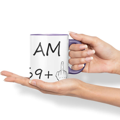 Vixar I am 69 + 1 Men Male Hand Ceramic 330 ml, 11oz Coloured Mug Cup Gift Coffee Tea Happy Birthday Turning 70 Years Old as a Joke Celebration 70th Birthday Gift idea