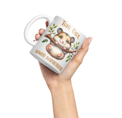 This Girl Loves Hamster Joke sarkasm Sarcastic Ceramic Coloured Mug Cup for Tea Coffee Hot Brew 330ml 11Oz Gift