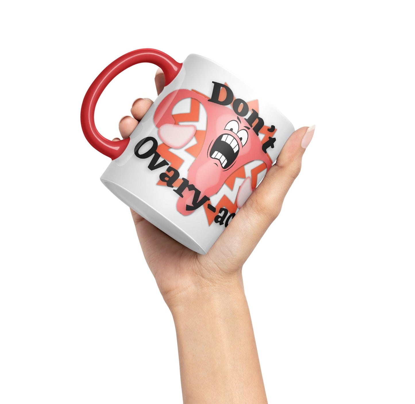 Vixar Anatomy Pun Humor Don't Ovary-act Coloured Ceramic 330 ml Mug Cup Gift Birthday Work Office Tea Coffee