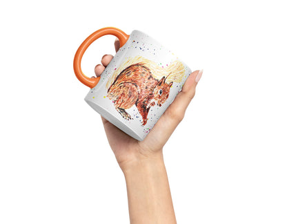 Vixar Squirrel Wildlife Natural Animals Watercolour Art Coloured Mug Cup Gift Birthday Work Office Tea Coffee