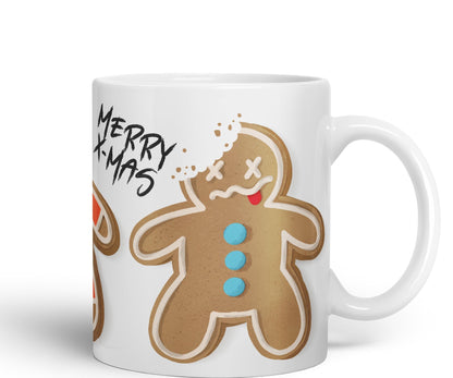 Vixar Gingerbread Man Cake Christmas, Xmas Designs Presents Coloured Ceramic Mug Cup Gift 330ml 11oz Work Office Tea Coffee Gift (CH1)