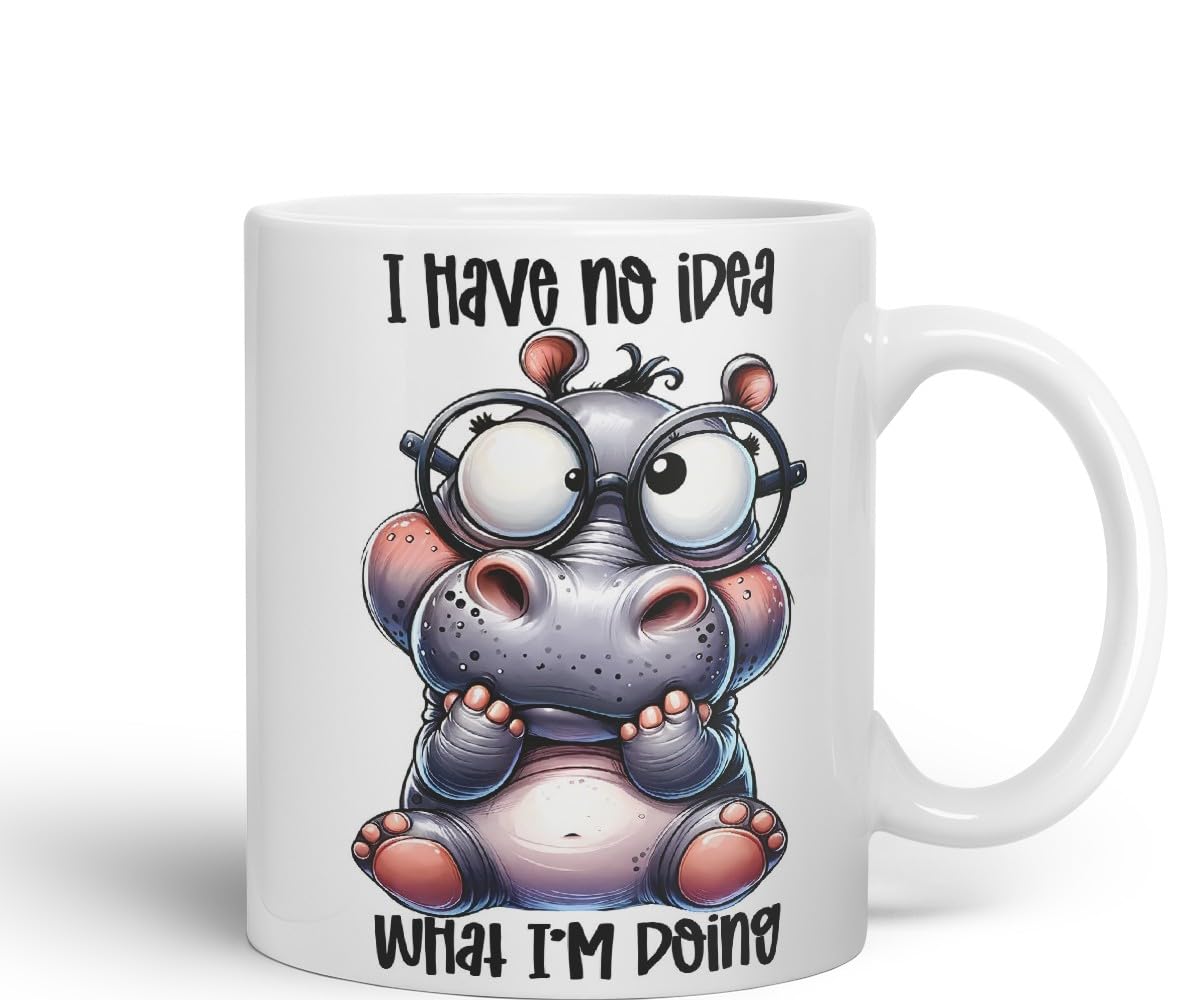 Vixar I Have No Idea What I’m Doing Coloured Ceramic Mug Cup 11oz Funny Sarcastic Gift (Black)