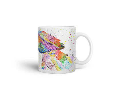 Vixar Bearded Dragon Reptile Pogona Pet Animals Watercolour Art Coloured Mug Cup Gift Birthday Work Office Tea Coffee