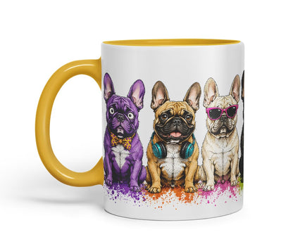 Vixar French Bulldog Dog Mug – Cute Frenchie Coloured Ceramic Mug Cup Gift, 11oz (Black)