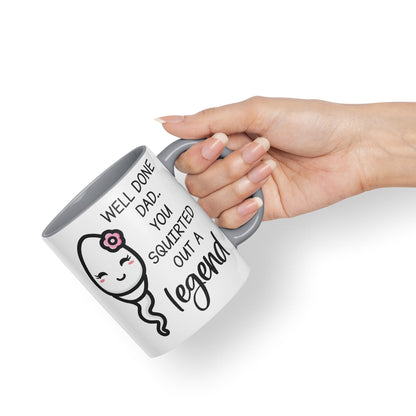 Vixar Dads Little Girl Fathers Day Well Done Dad Ceramic Coloured Mug Cup Gift Tea Coffee Christmas Office Home Joke Sarcastic