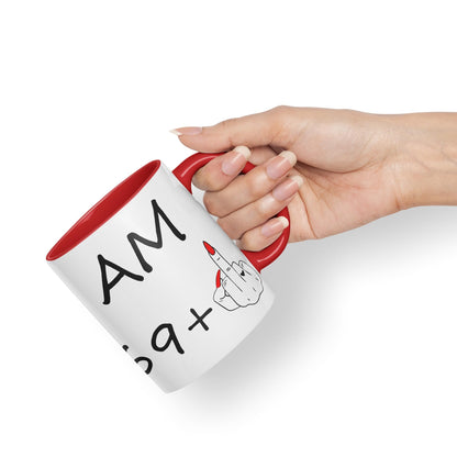 Vixar I am 69 + 1 Woman Hand Ceramic 330 ml, 11oz Coloured Mug Cup Gift Coffee Tea Happy Birthday Turning 70 Years Old as a Joke Celebration 70th Birthday Gift idea