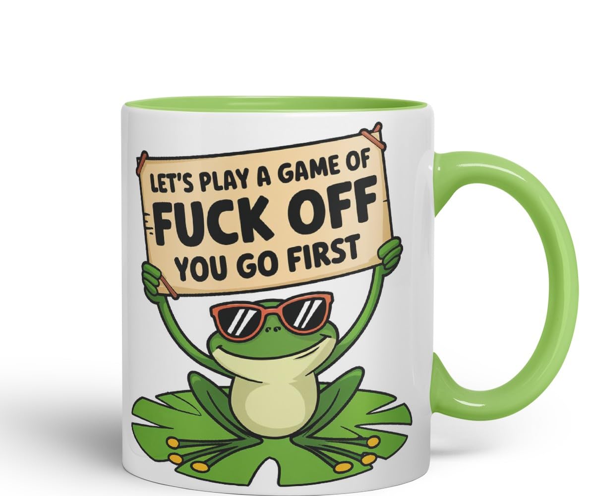 Vixar Let’s Play a Game of F*ck Off – You Go First – Coloured Ceramic Mug Cup Gift, 11oz (Black)