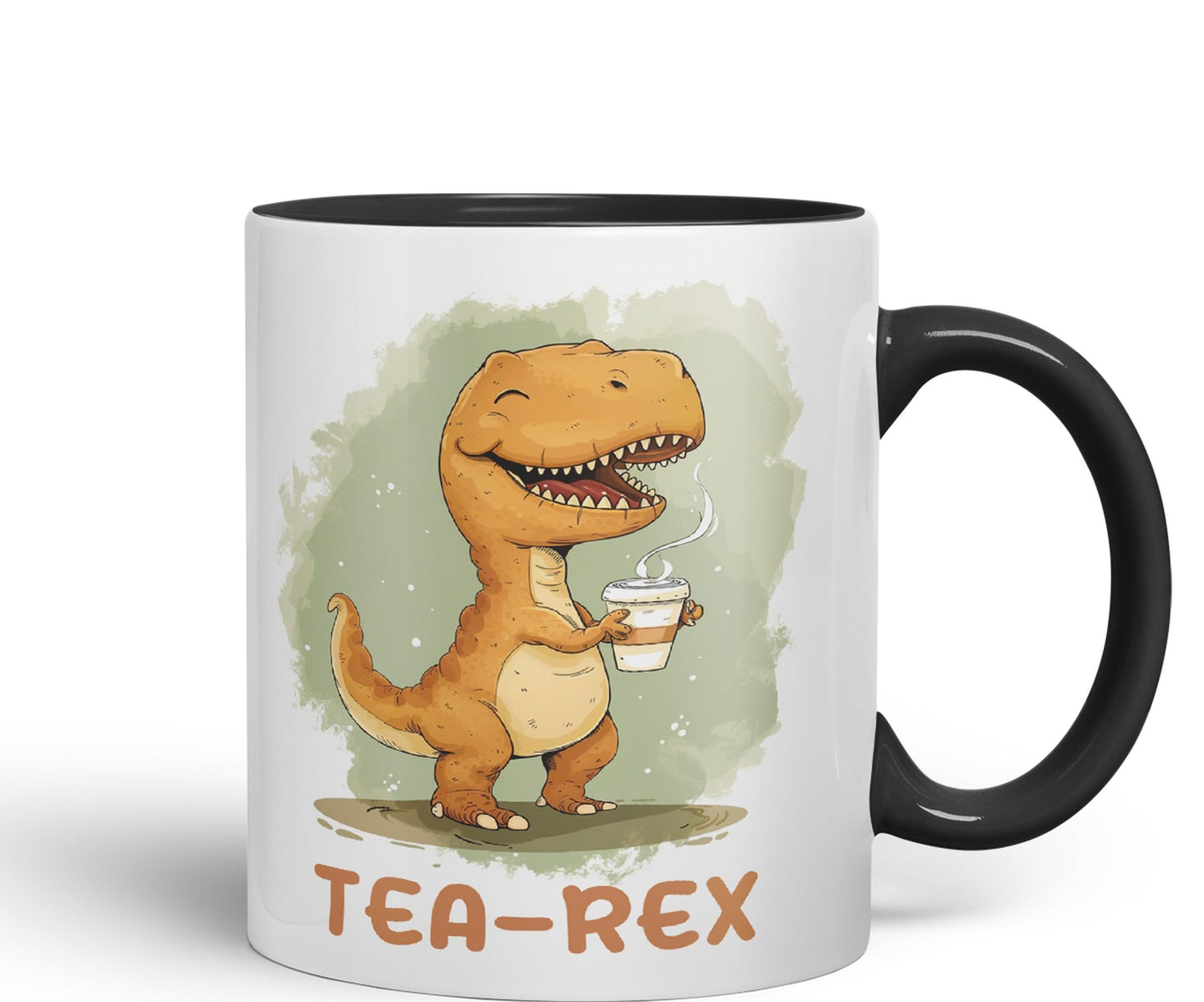 Tea-Rex, Dinosaurus, Dino Joke sarkasm Sarcastic Ceramic Coloured Mug Cup for Tea Coffee Hot Brew 330ml 11Oz Gift