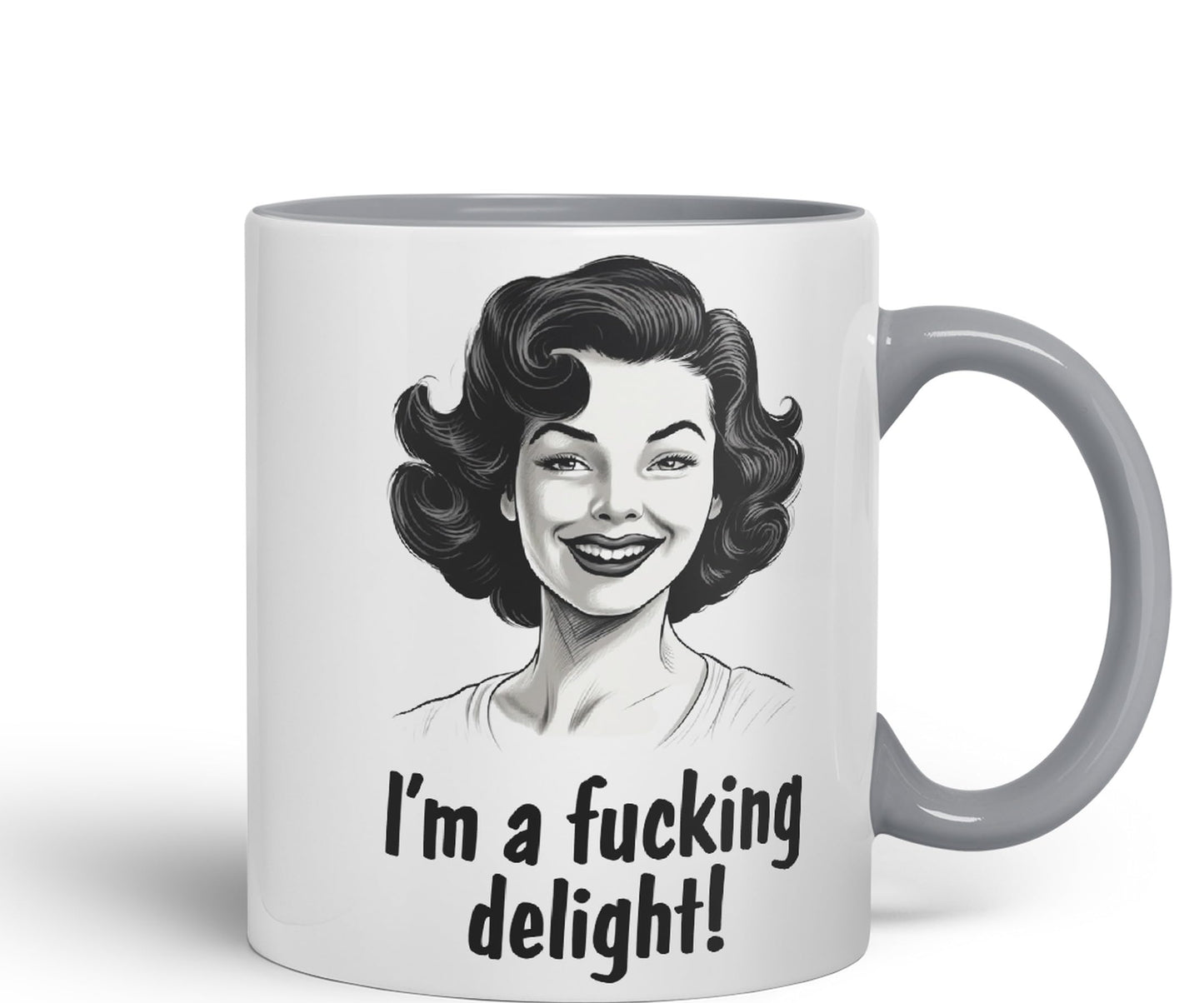 I'm a f.. Delight! Sarcastic Joke Ceramic Coloured Mug Cup for Tea Coffee Hot Brew 330ml 11Oz