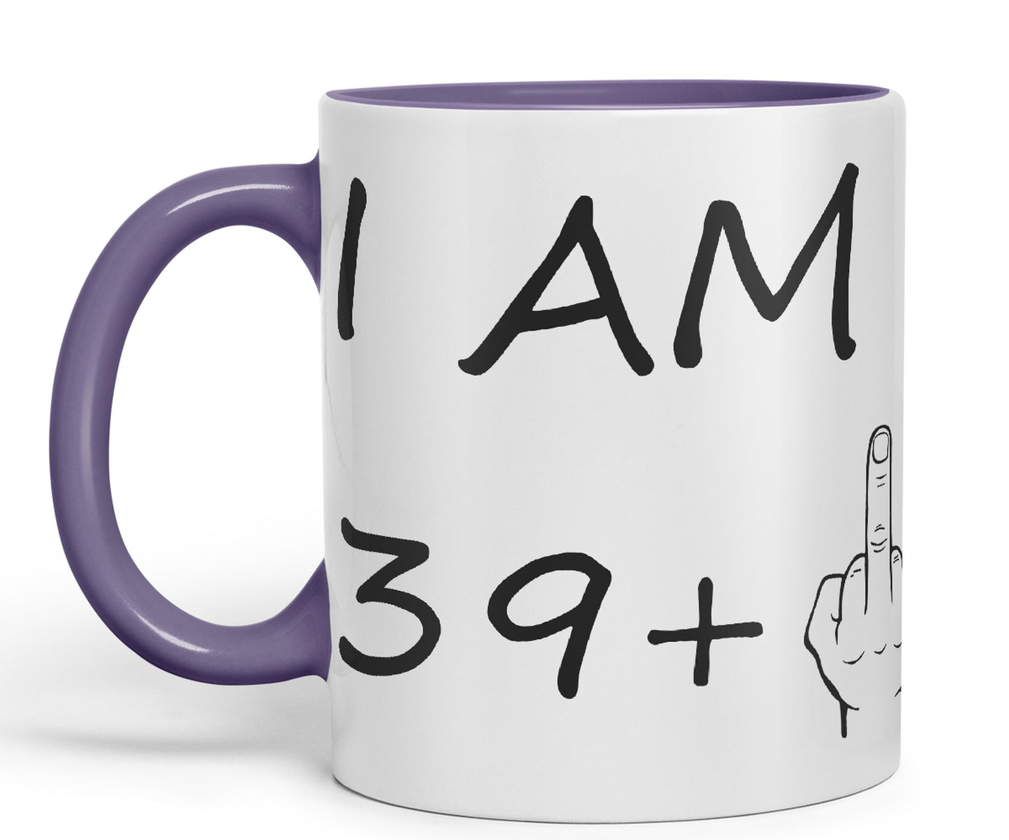 Vixar I am 39 + 1 Man Hand Ceramic 330 ml, 11oz Coloured Mug Cup Gift Coffee Tea Happy Birthday Turning 40 Years Old as a Joke Celebration 40th Birthday Gift idea