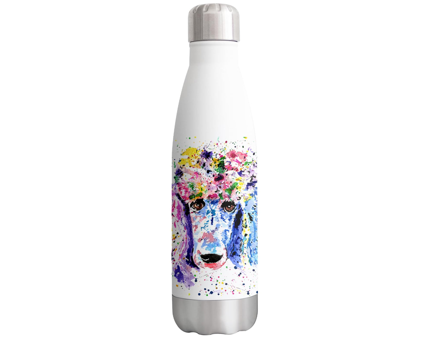 Vixar Poodle Bridge Dog Pet animals Watercolour Bottle double Wall insulated Stainless steel sport Drinks 500ml