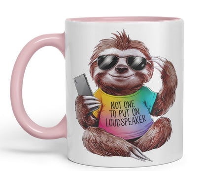 Vixar Not One to Put on Loudspeaker – Coloured Ceramic Mug Cup Gift, 11oz (Black)