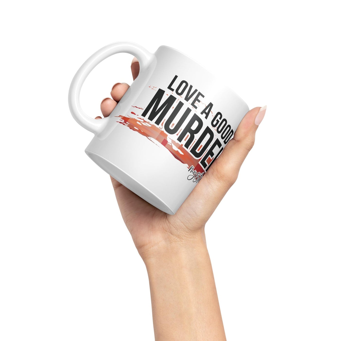 Love a Good Murder Mystery Joke Sarcastic Ceramic Coloured Mug Cup for Tea Coffee Hot Brew 330ml 11Oz Gift