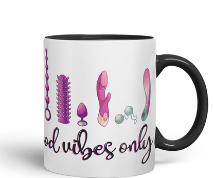 Good Vibes Only Woman Toys Ceramic Coloured Mug Cup Gift Tea Coffee Christmas Office Home Sarcastic Joke
