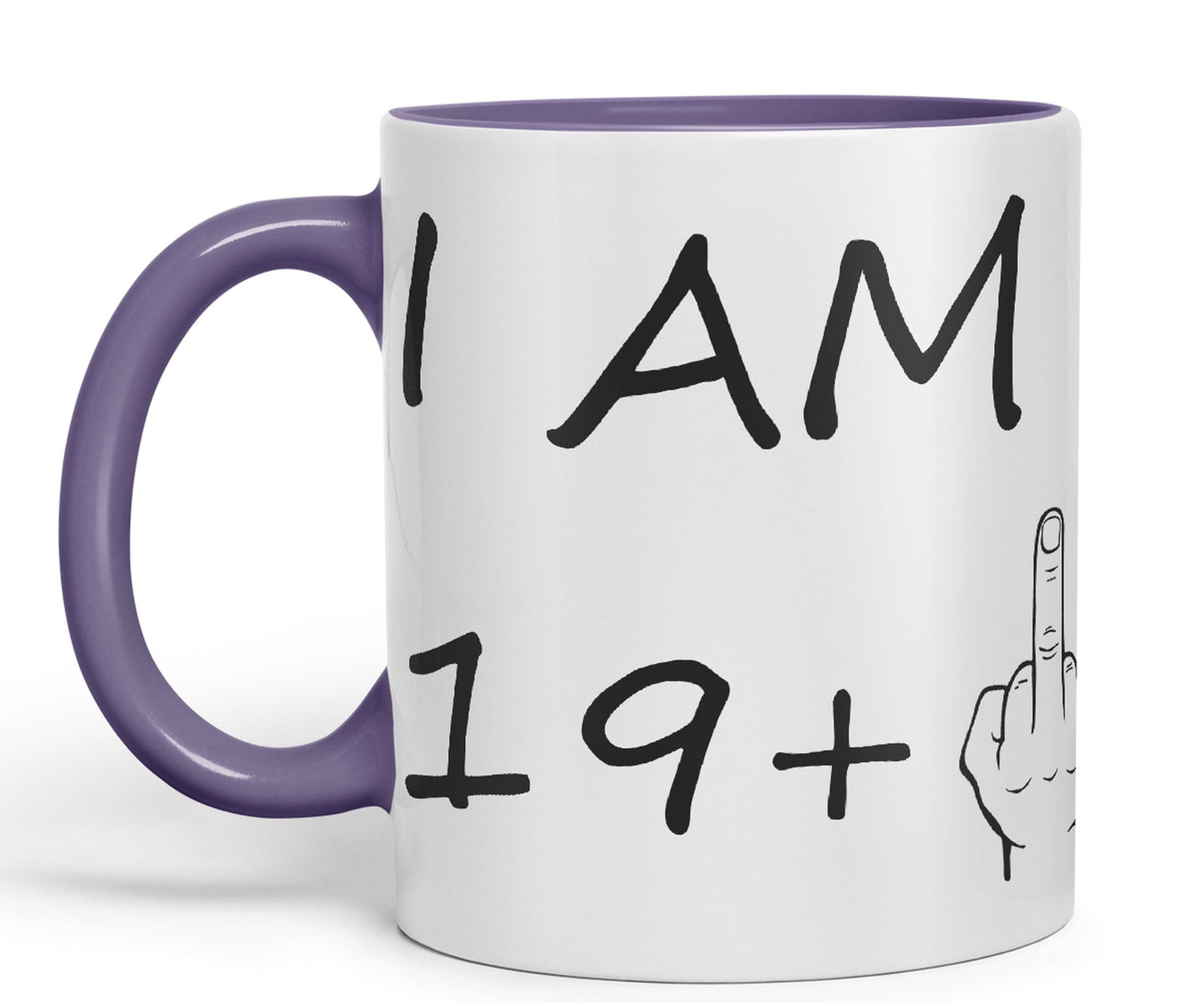 Vixar I am 19 + 1 Man Hand Ceramic 330 ml, 11oz Coloured Mug Cup Gift Coffee Tea Happy Birthday Turning 20 Years Old as a Joke Celebration 20th Birthday Gift idea