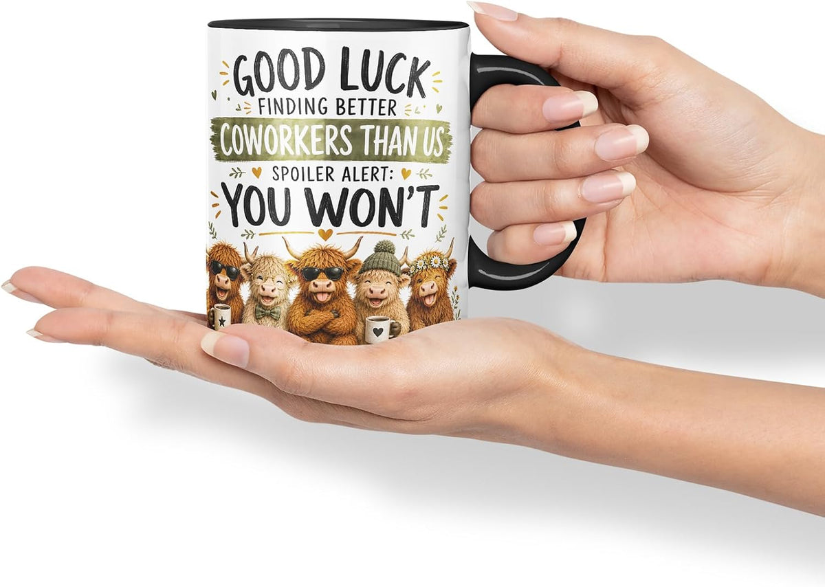 Vixar Good Luck Finding Better Coworkers Than Us Mug – Funny Coworker Leaving Colleague Goodbye Gift, 11oz (Black)