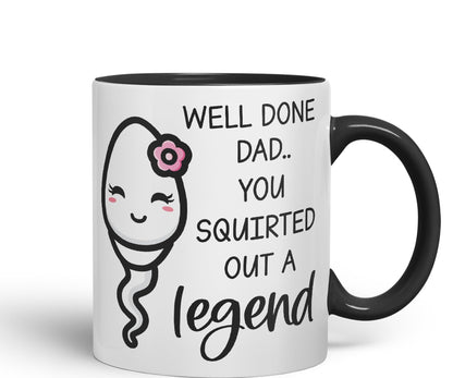 Vixar Dads Little Girl Fathers Day Well Done Dad Ceramic Coloured Mug Cup Gift Tea Coffee Christmas Office Home Joke Sarcastic