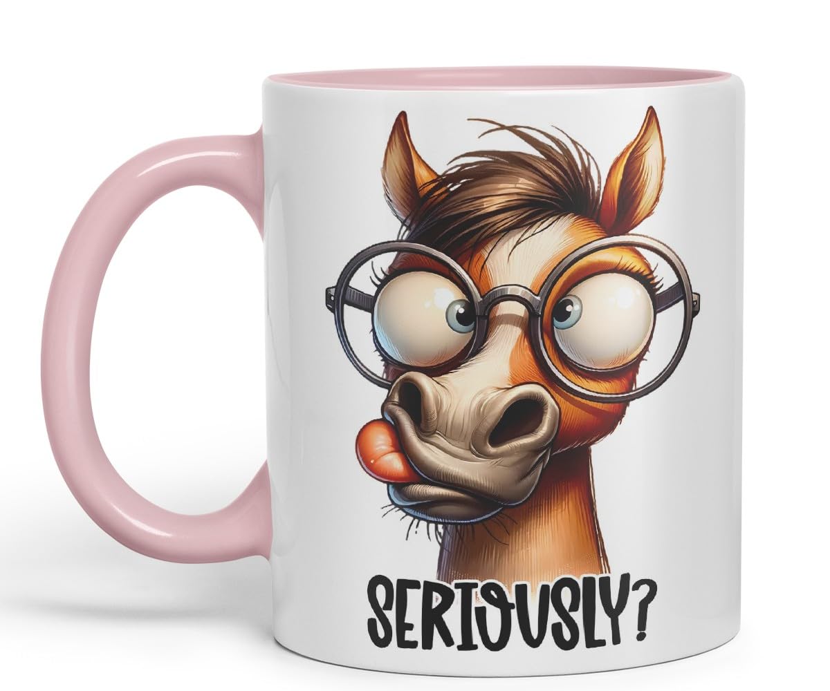Vixar Seriously? Coloured Ceramic Mug Cup 11oz Funny Sarcastic Gift (Black)