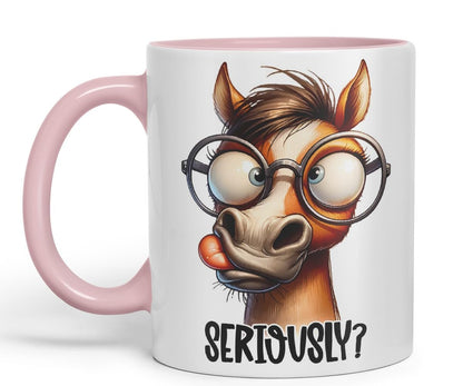 Vixar Seriously? Coloured Ceramic Mug Cup 11oz Funny Sarcastic Gift (Black)