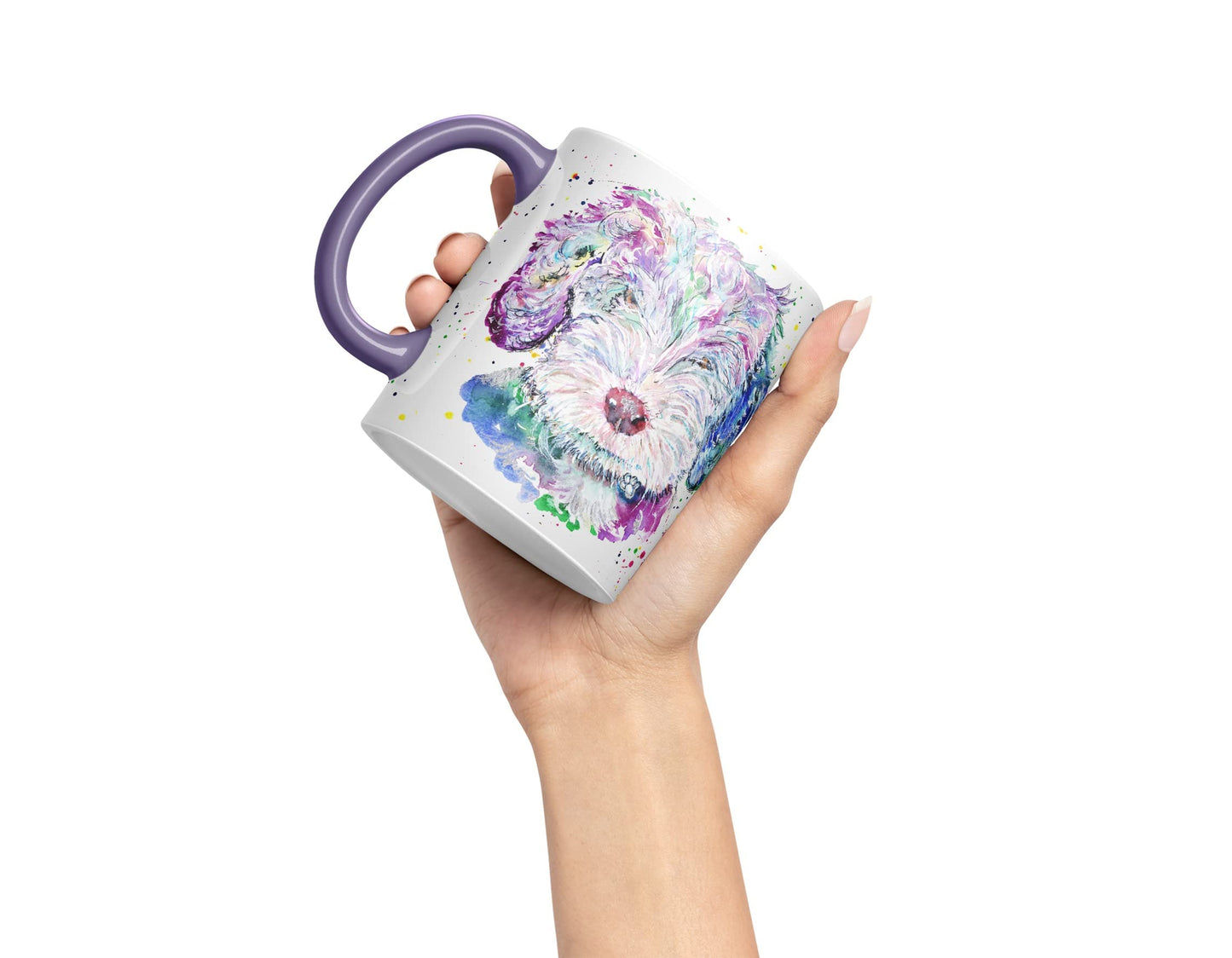 Vixar Cockapoo Cockerpoo Dog Pet Animals Watercolour Art Coloured Mug Cup Gift Birthday Work Office Tea Coffee