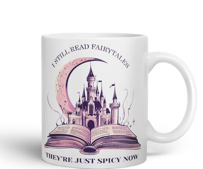 Vixar I Still Read Fairytales – They’re Just Spicy Now Coloured Ceramic Mug Cup Gift, 11oz (Black)