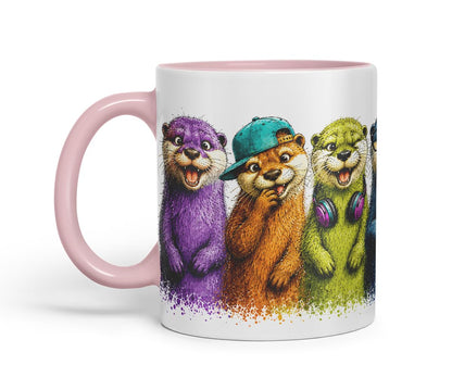 Vixar Otter Mug – Cute Otter Coloured Ceramic Mug Cup Gift, 11oz (Black)