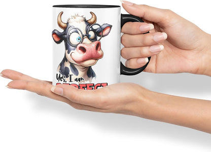 Yes, I Am Perfect Coloured Ceramic Mug Cup 11oz Funny Sarcastic Gift (Black)