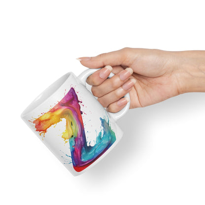 Letter Z mug, Alphabet Letter Z Monogram watercolour Ceramic Coloured Mug Cup for Tea Coffee Hot brew 330ml 11Oz Gift