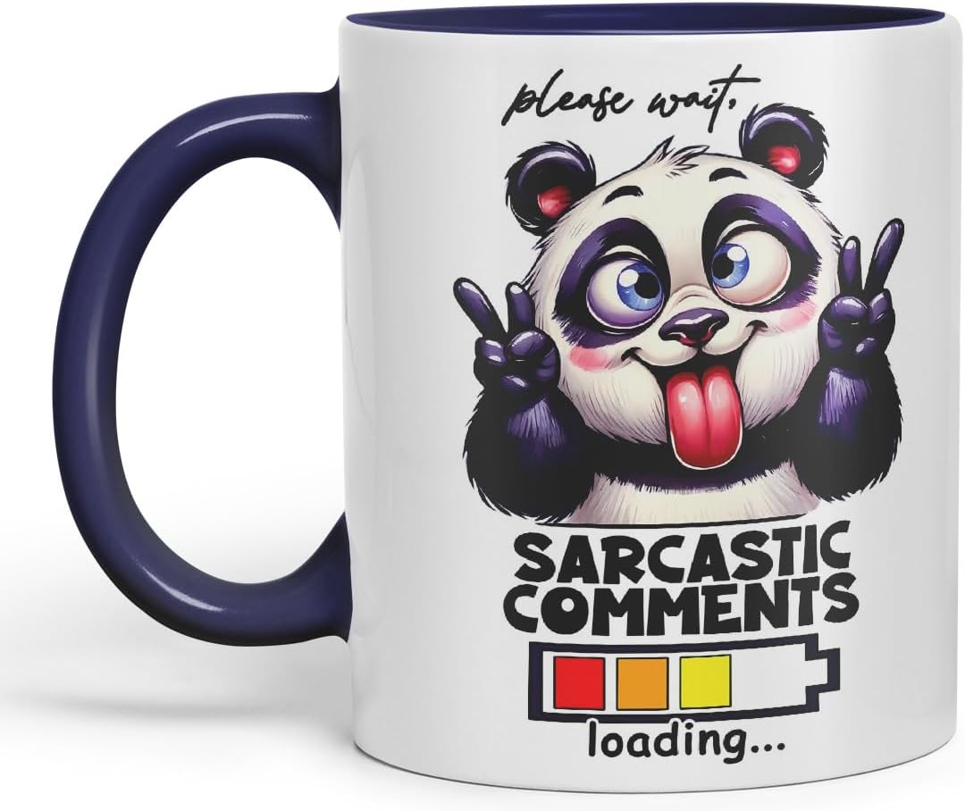 Vixar Please Wait… Sarcastic Comments Loading Coloured Ceramic Mug Cup 11oz Funny Sarcastic Gift (Navy)