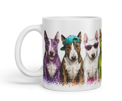 Vixar English Bull Terrier Dog Mug – Cute Bull Terrier Coloured Ceramic Mug Cup Gift, 11oz (Black)