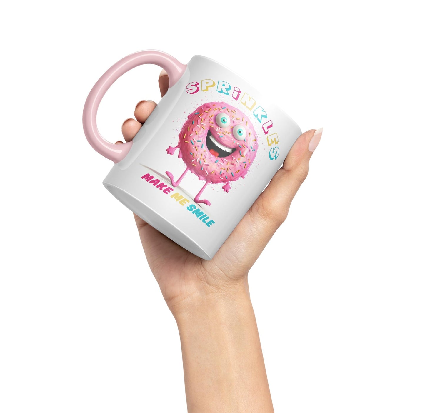 Sprinkles Make Me Smile Sweet Joke sarkasm Sarcastic Ceramic Coloured Mug Cup for Tea Coffee Hot Brew 330ml 11Oz Gift