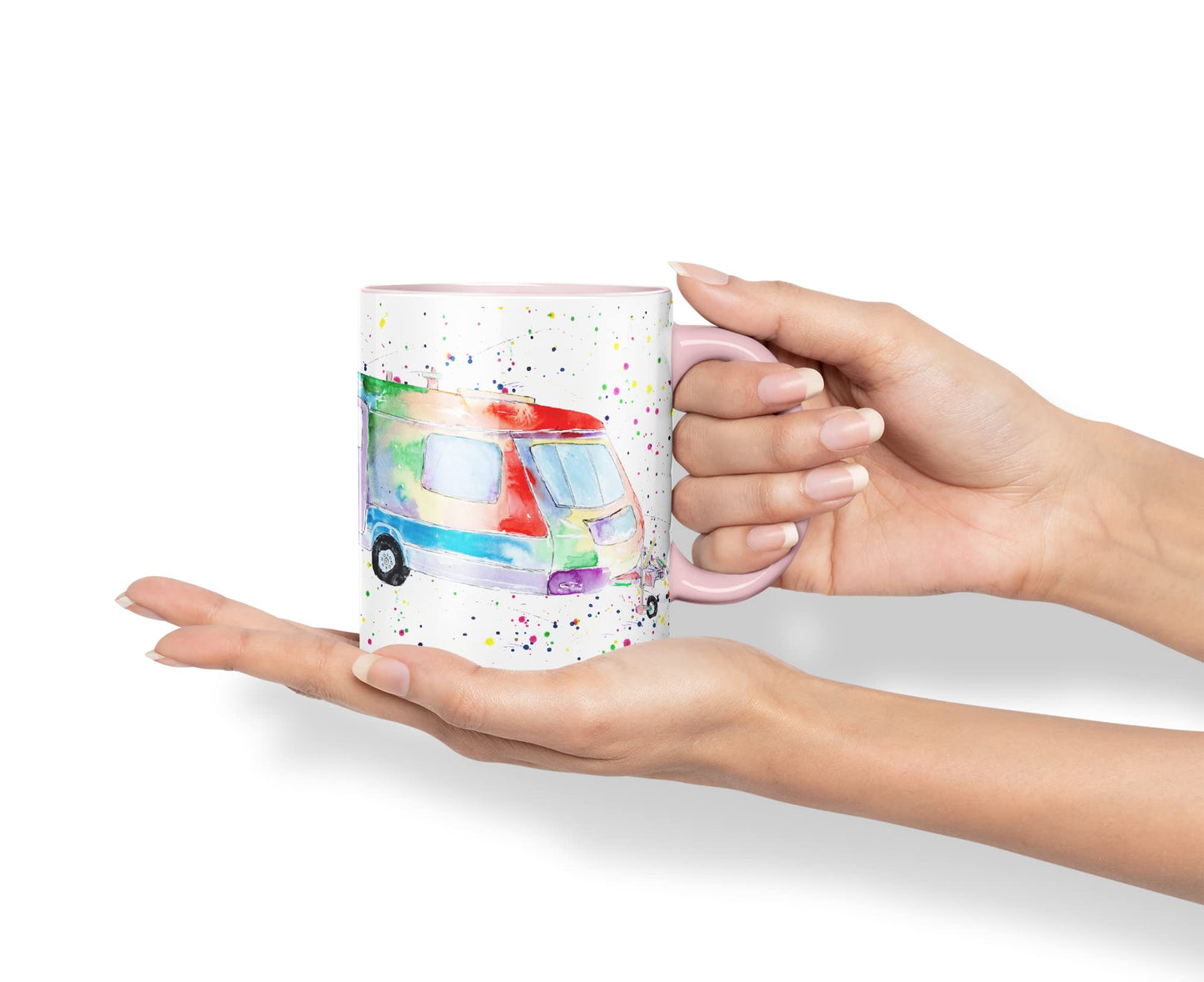 Vixar Tourer Caravan Holiday Home Watercolour Art Coloured Mug Cup Gift Birthday Work Office Tea Coffee