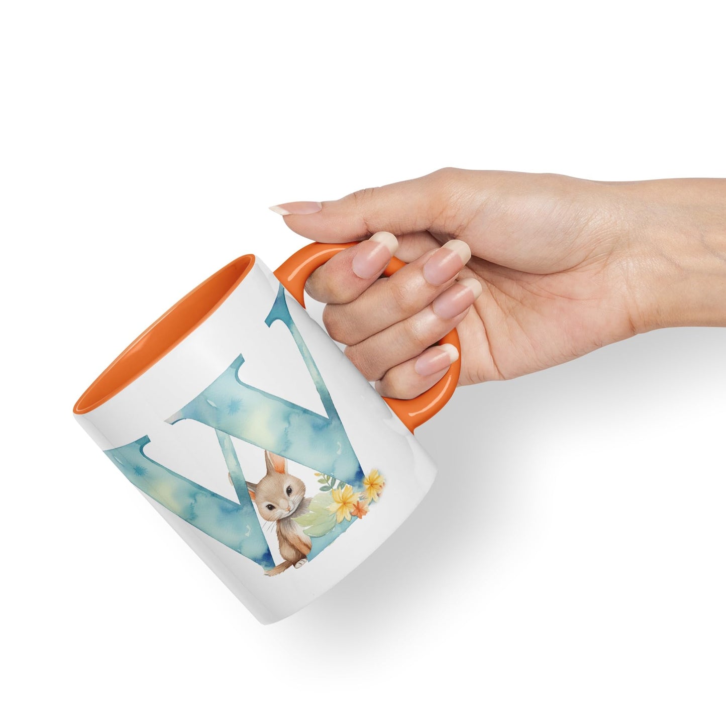Letter W mug, Animals Alphabet Letter W Monogram animal for kids Ceramic Coloured Mug Cup for Tea Coffee Hot brew 330ml 11Oz Gift