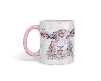 Vixar Sheep Eve Farm Animals Watercolour Art Coloured Mug Cup Gift Birthday Work Office Tea Coffee