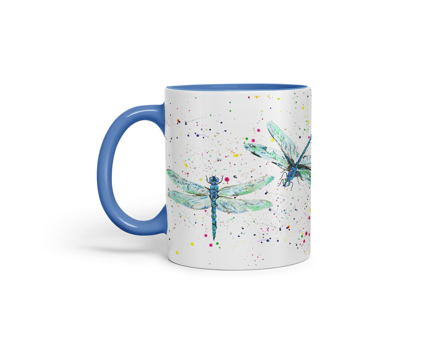 Vixar Dragonflies Dragonfly Insect Animals Watercolour Art Coloured Mug Cup Gift Birthday Work Office Tea Coffee