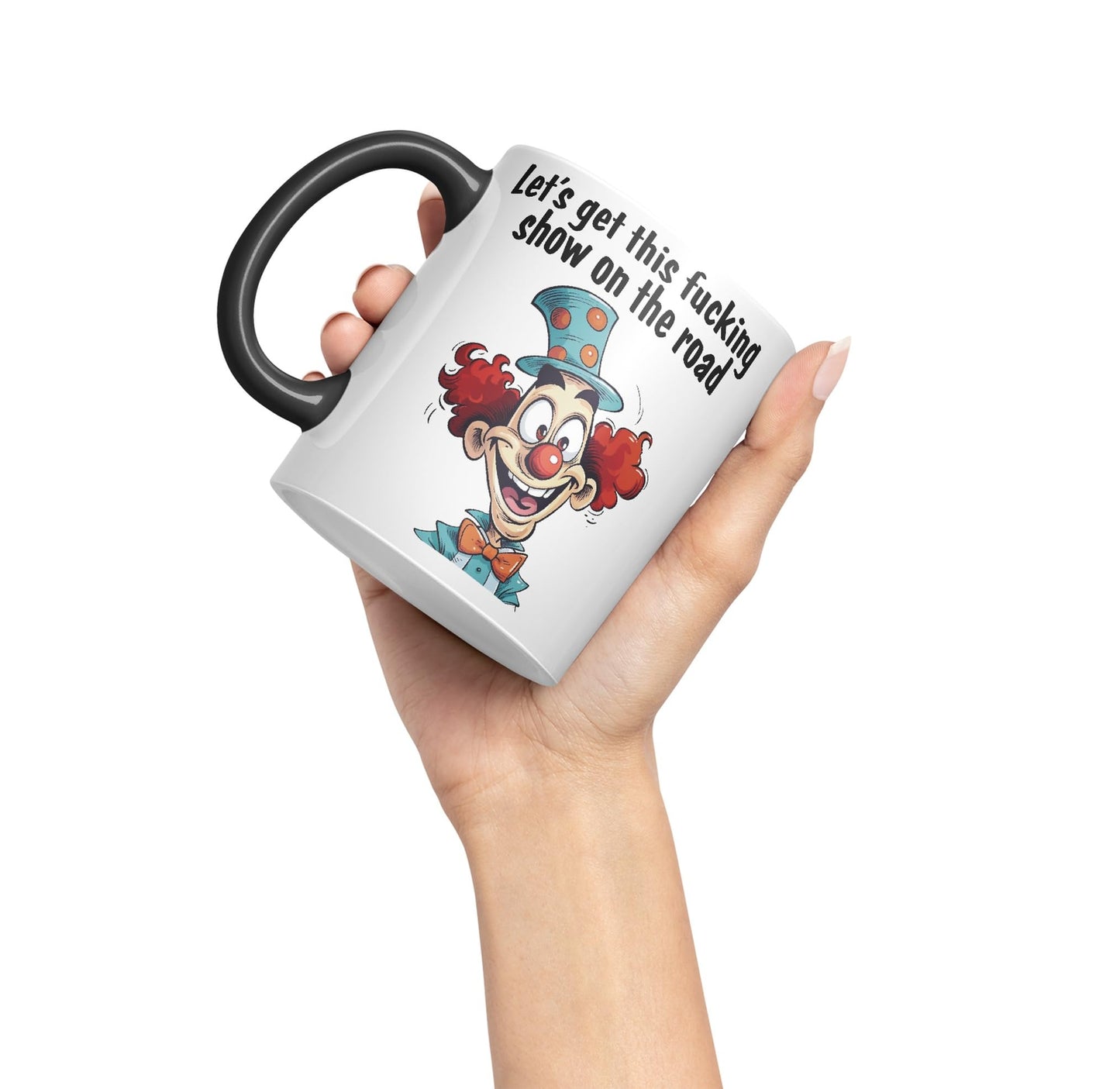 Let's get This fu.. Show on The Road Sarcastic Joke Ceramic Coloured Mug Cup for Tea Coffee Hot Brew 330ml 11 OZ