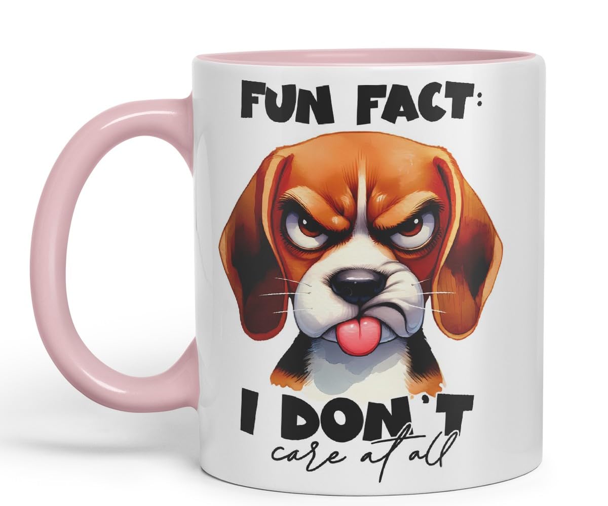 Vixar Fun Fact: I Don’t Care at All Dog Coloured Ceramic Mug Cup 11oz Funny Sarcastic Gift (Black)