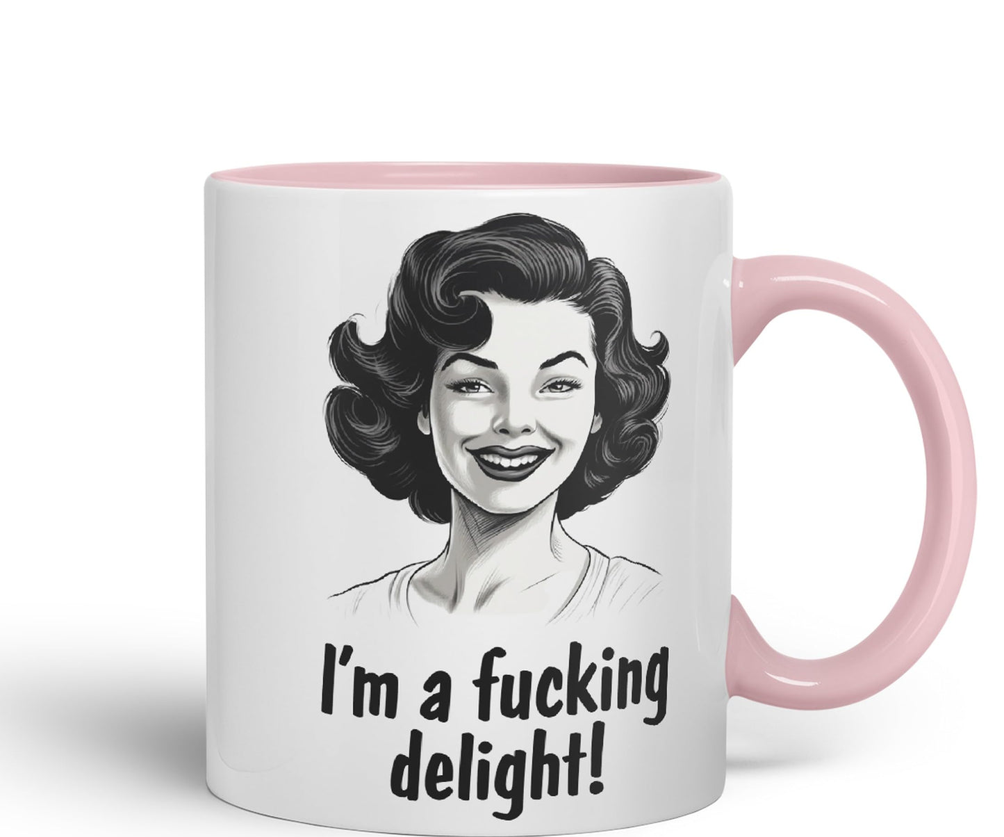 I'm a f.. Delight! Sarcastic Joke Ceramic Coloured Mug Cup for Tea Coffee Hot Brew 330ml 11Oz