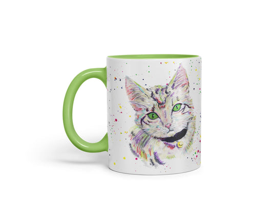 Vixar Cat Kitten Feline Pet Animals Watercolour Art Coloured Mug Cup Gift Birthday Work Office Tea Coffee