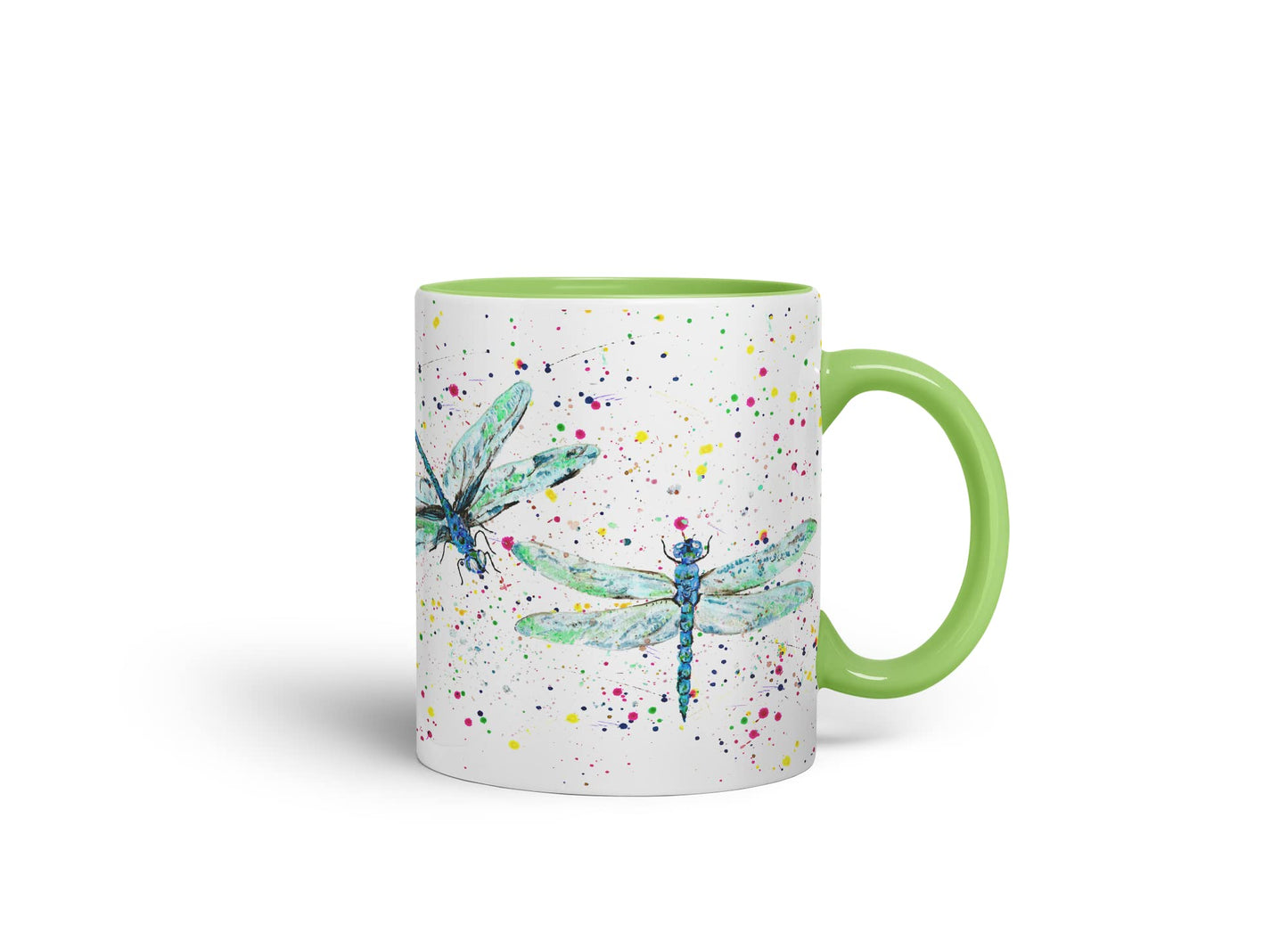 Vixar Dragonflies Dragonfly Insect Animals Watercolour Art Coloured Mug Cup Gift Birthday Work Office Tea Coffee