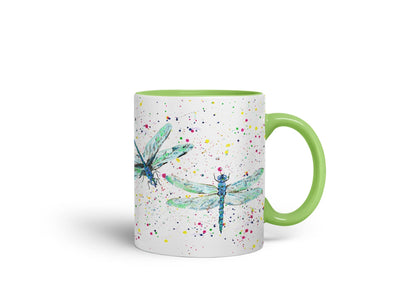 Vixar Dragonflies Dragonfly Insect Animals Watercolour Art Coloured Mug Cup Gift Birthday Work Office Tea Coffee