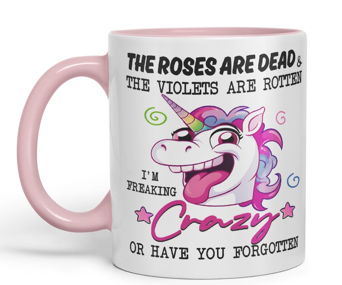 Vixar A Little Crazy but Worth It – Funny Unicorn Coloured Mug Cup 11oz (Black)