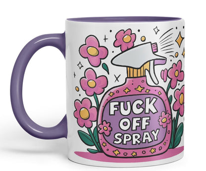 Vixar F** Off Spray – Coloured Ceramic Mug Cup Gift, 11oz (Black)