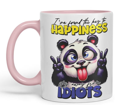 Vixar I've Found The Key to Happiness – Stay Away from Idiots Coloured Ceramic Mug Cup 11oz Funny Sarcastic Gift (Gold Yellow)