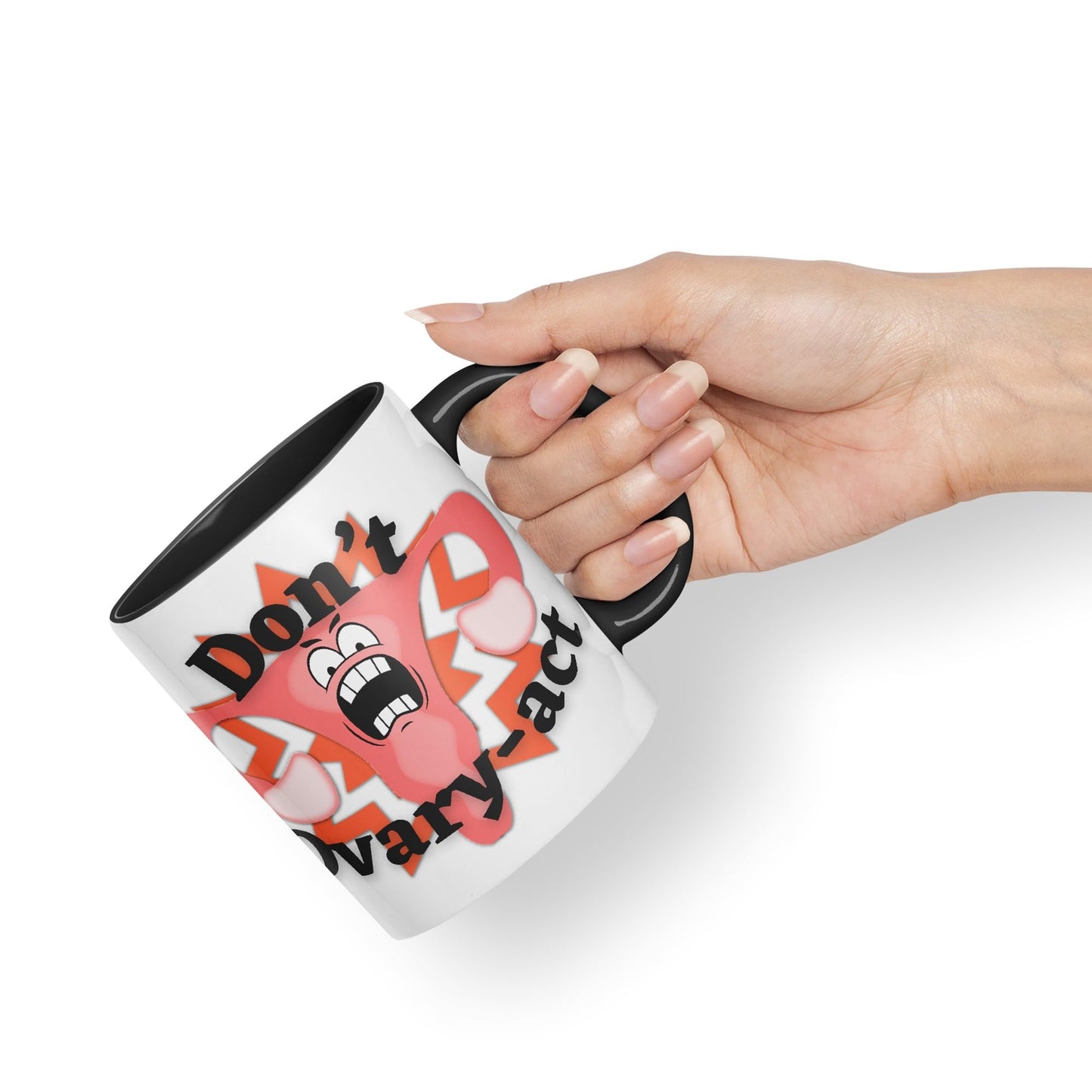 Vixar Anatomy Pun Humor Don't Ovary-act Coloured Ceramic 330 ml Mug Cup Gift Birthday Work Office Tea Coffee