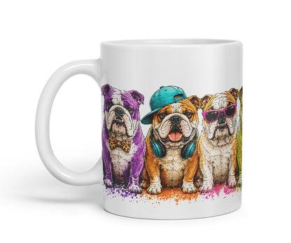 Vixar English Bulldog Dog Mug – Cute Bulldog Coloured Ceramic Mug Cup Gift, 11oz (Black)